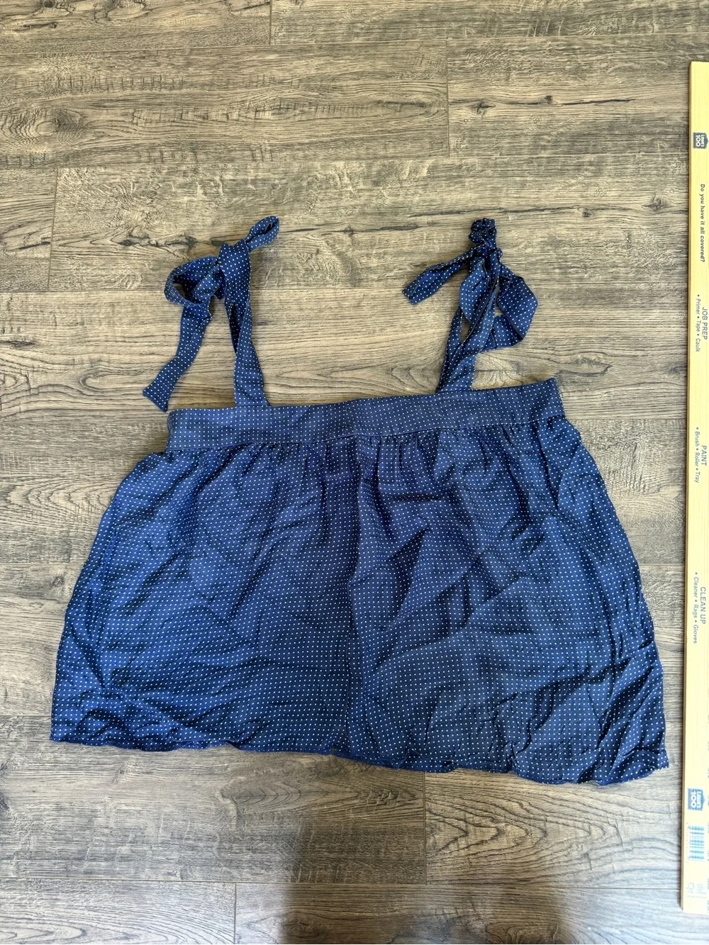 J. Crew Blue Polka Dot Tie-Shoulder Camisole 100% Silk